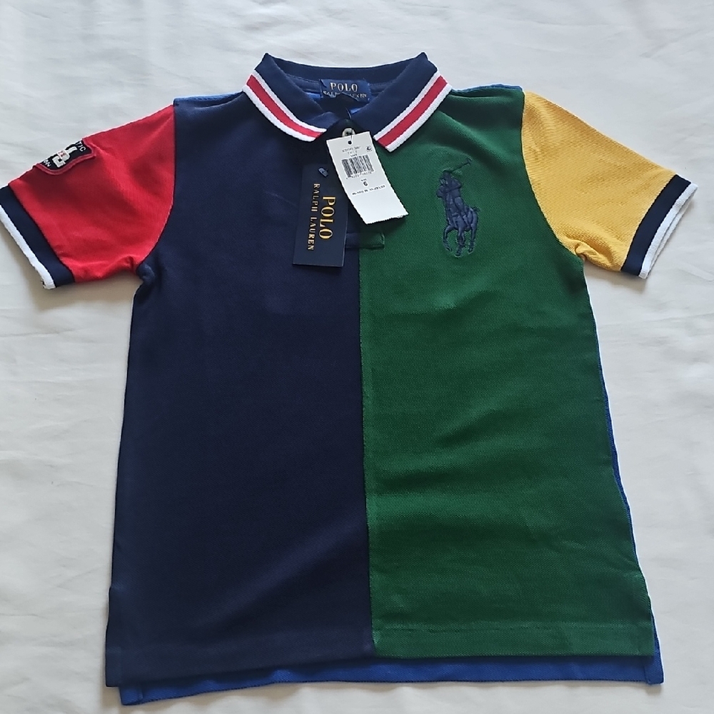 Ralph Lauren Kids Colorblock Polo Navy Red Green Yellow